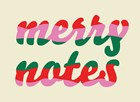Kerstkaart hip Merry notes